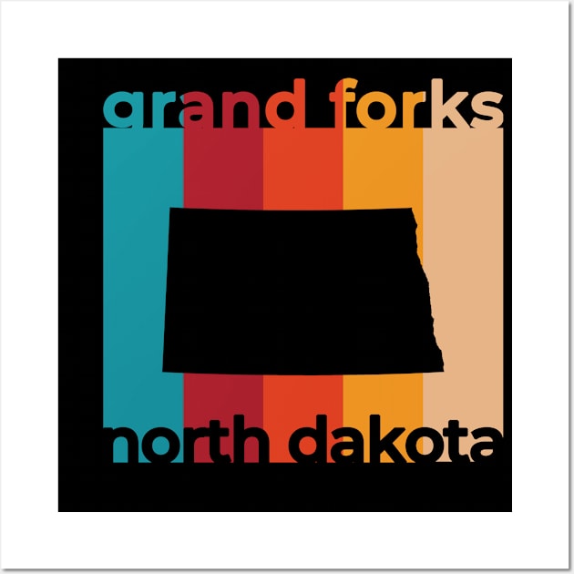 Grand Forks North Dakota Retro Wall Art by easytees